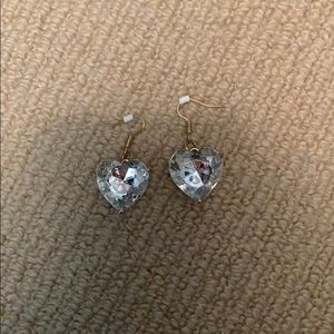 Heart rhinestone earrings
